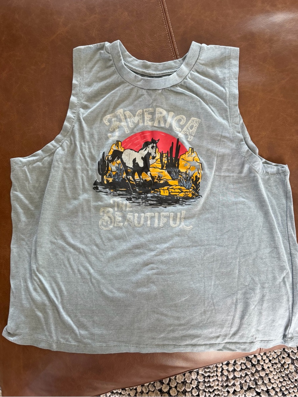Graphic Muscle Tank Top - 'America the Beautiful'